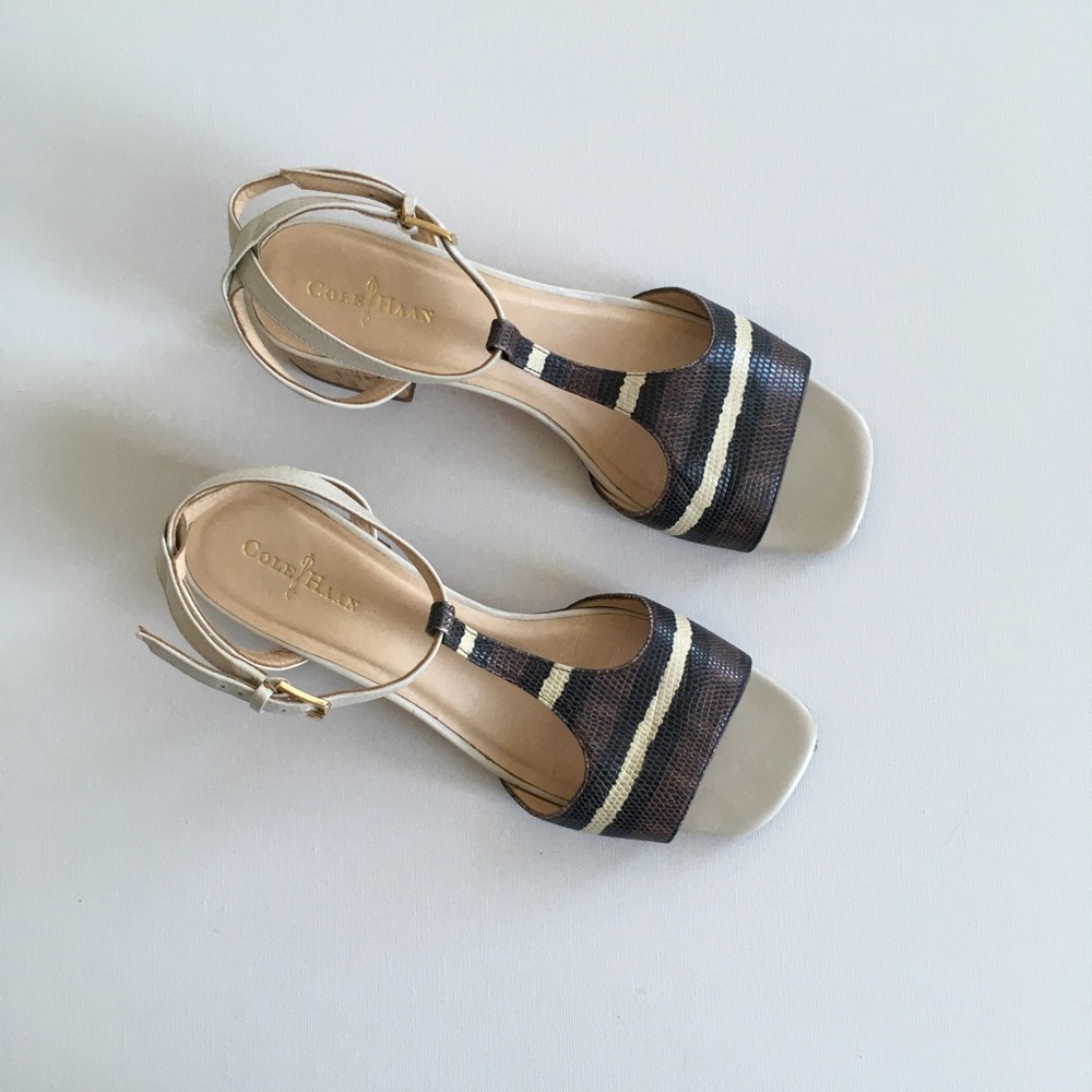 Cole Haan Snake Print T-Strap Sandal, US7